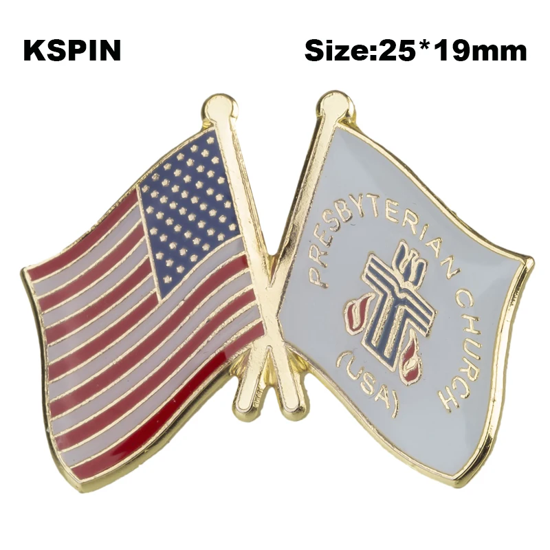 U.S.A & Navy Friendship Badge Flag Brooch National Flag Lapel Pin International Travel Pins Collections XY0656