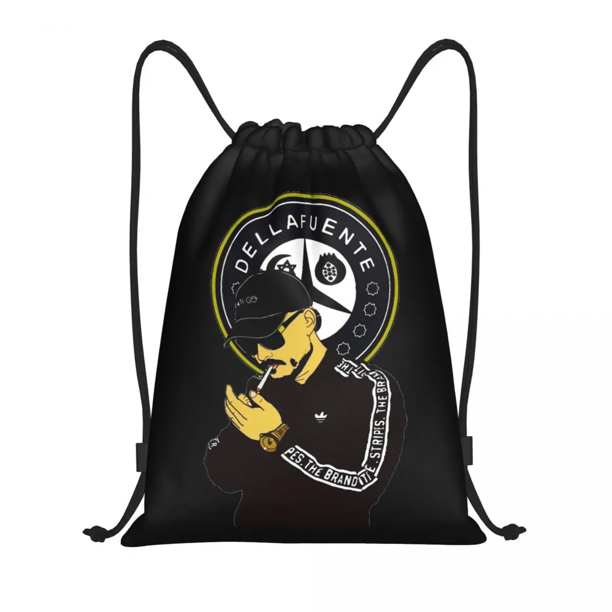 Dellafuente Drawstring Backpack Sports Gym Bag for Women Men Spanish Rapper Training Sackpack