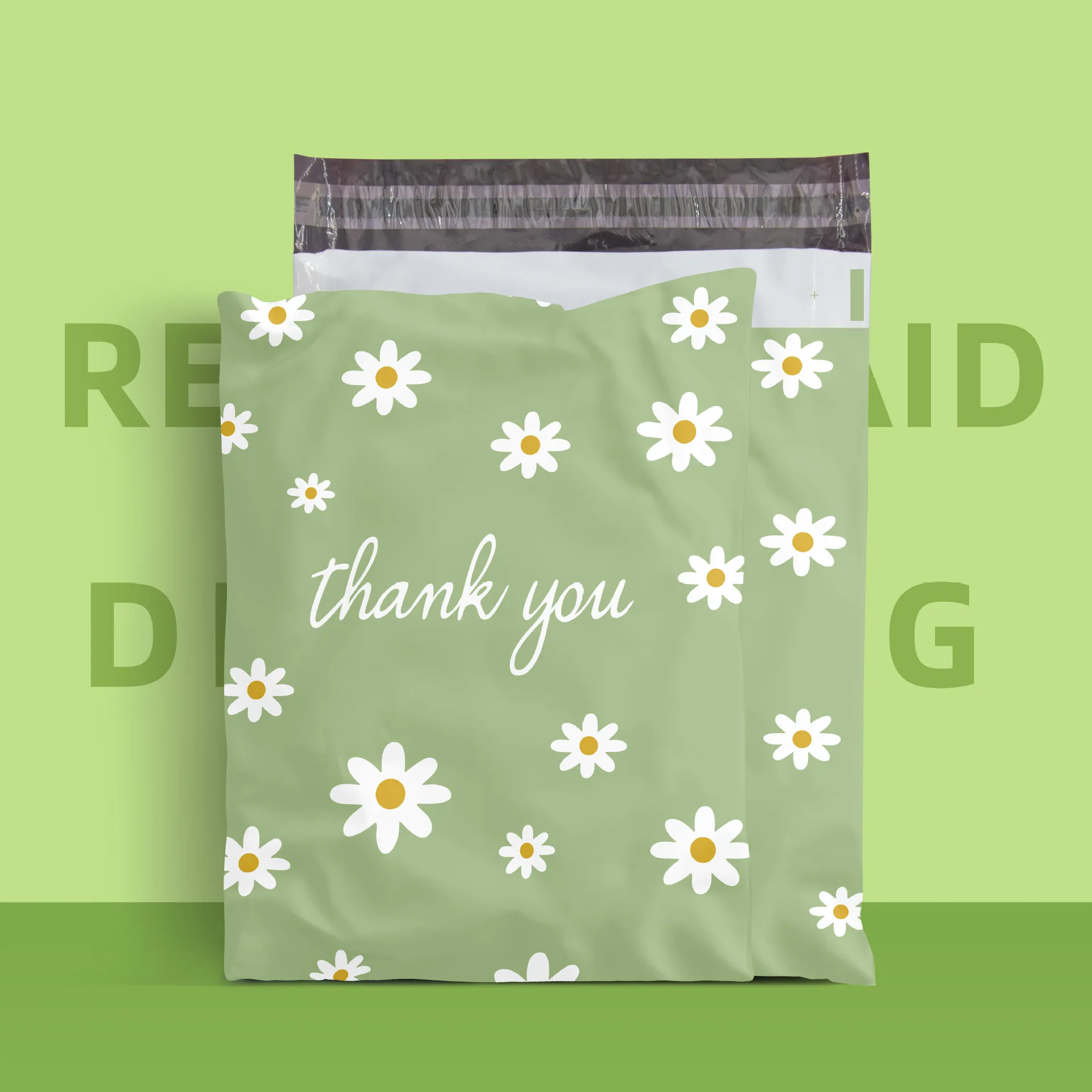 Relcheer THANK YOU Envelopes Clothes Bag Flower Christmas Party Poly Storage Bags Self Seal  Plastic Ecommerce Packaging Pouch