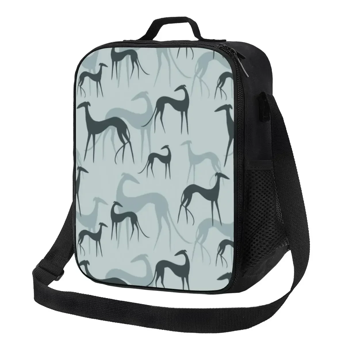 Greyhound Galgos Dog Insulated Lunch Bag for Women Whippet Sighthound Cooler Thermal Lunch Tote Beach Camping Travel