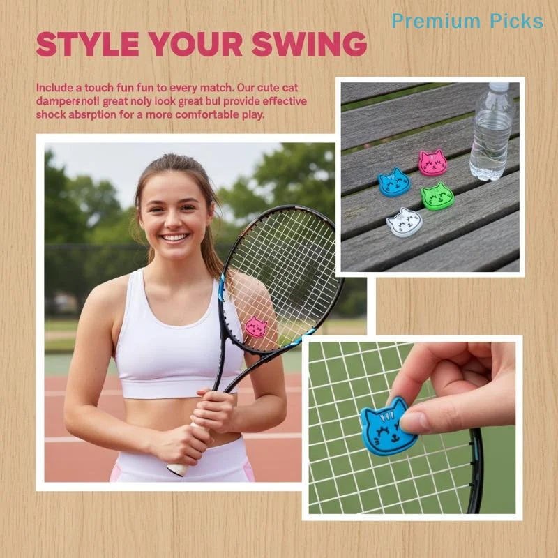 portableCute Cartoon Cat Shaped Tennis Vibration Dampener Silicone Shock Absorber To Reduce Tenis Racquet Vibration Dampeners