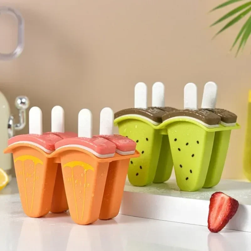 Molde para helado con cubierta, molde con forma de sandía, bricolaje, molde para paletas de hielo casero, jugo congelado, leche, cocina, herramientas para hacer helados
