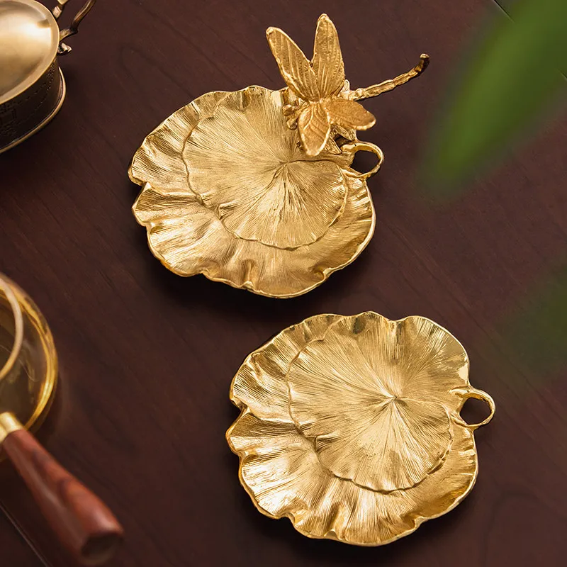 Nordic Brass Butterfly Shape Storage Plate Ornaments Living Room Bedroom Office Snacks Fruit Plate Jewelry Storage Decoration