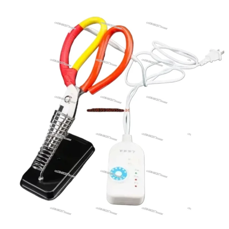 220V Electric Heating Scissors Adjustable Temperature Heat Cutter With Stand Tailor Fabric Cloth Cutting Tools Set 500W