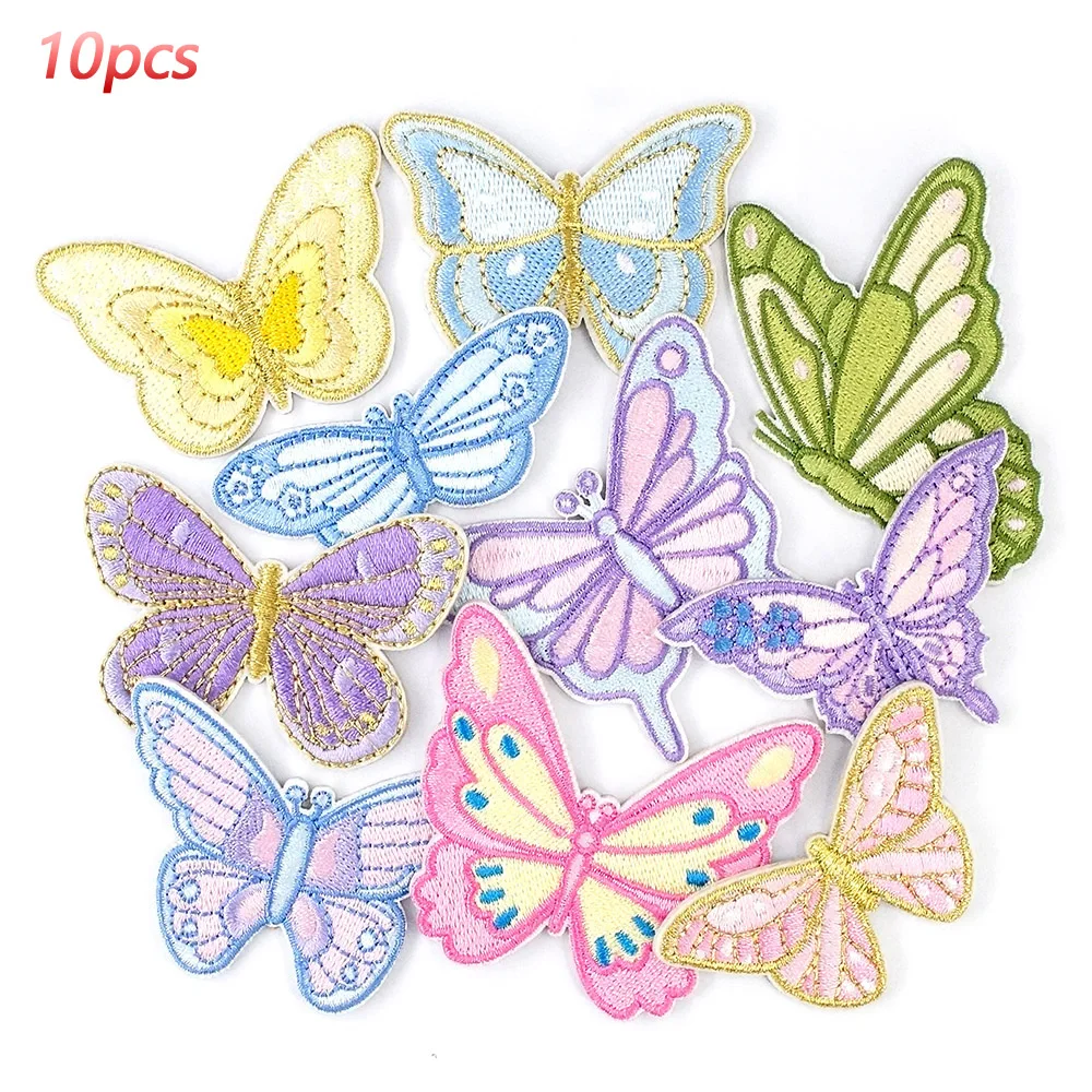 

10Pcs/Lot Butterfly Patches Cloth Mend Decorate Clothes Apparel Sewing Decoration Applique Patch Paste Stickers