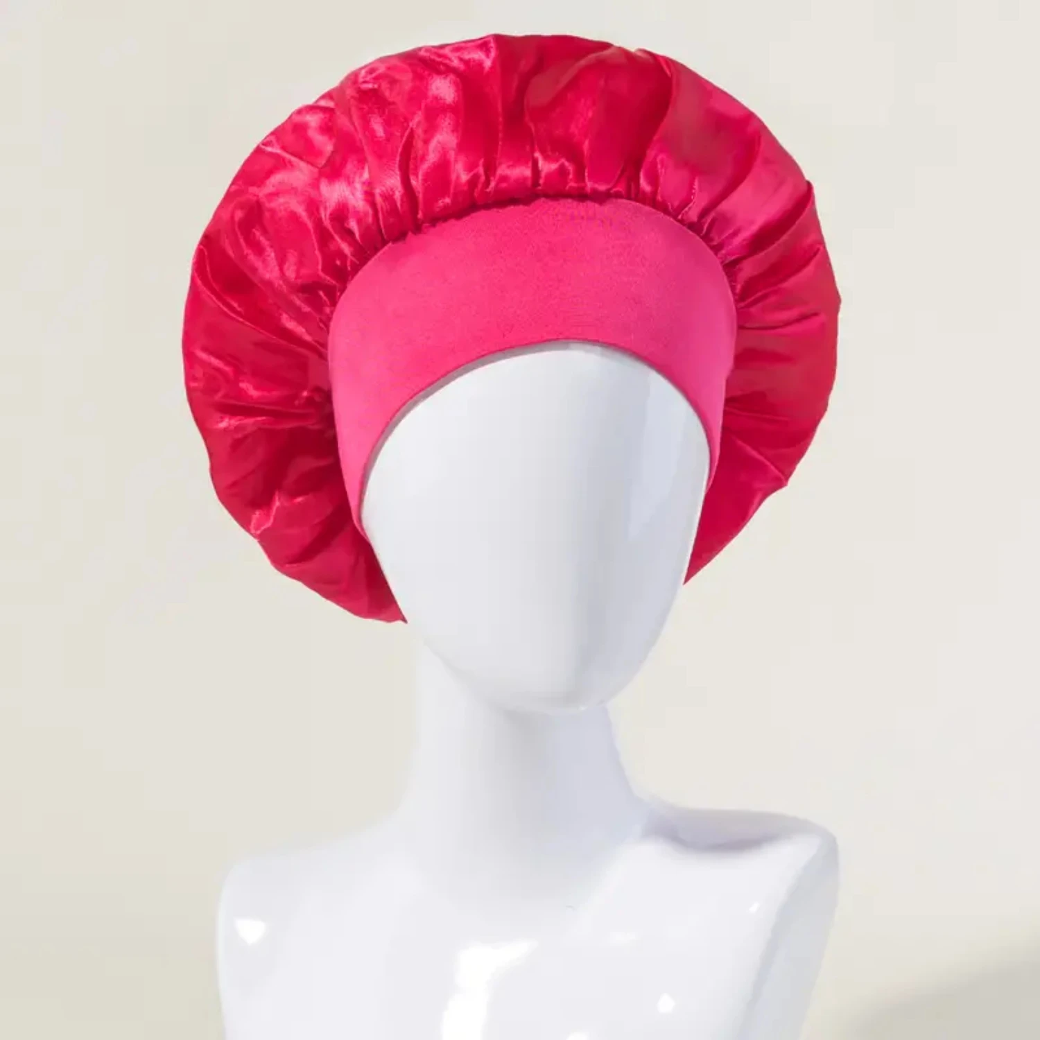 Soft Silk Satin Breathable Sleep Bonnet with Elastic Band for Curly Hair - Comfortable Women's Dreadlock Bonnet like Silk