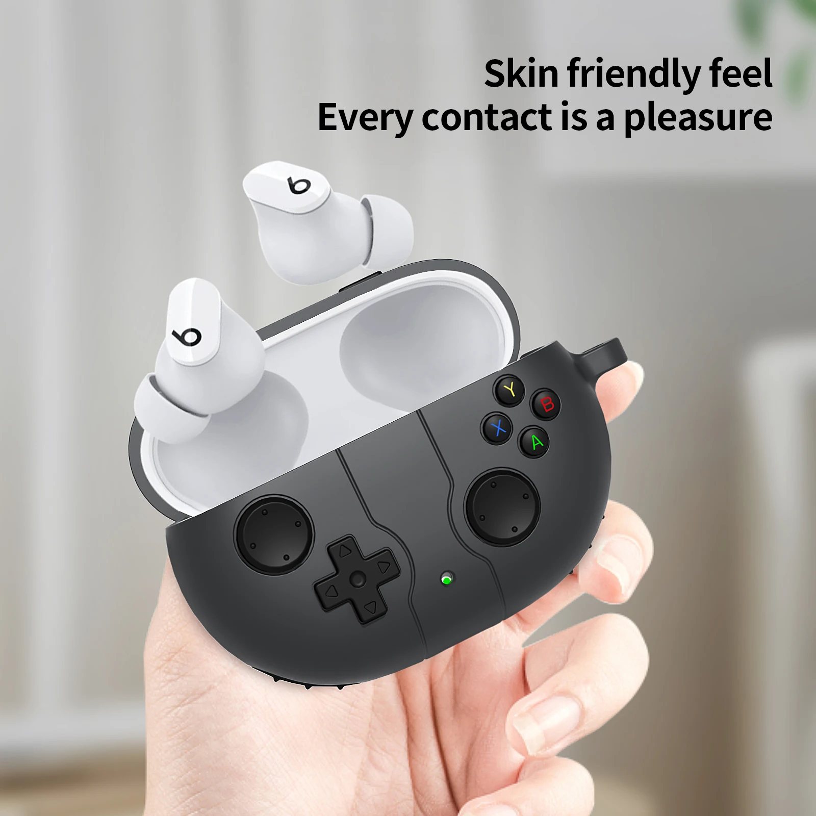 حافظة لهاتف Beats Powerbeats Pro 2 حافظة ثلاثية الأبعاد على شكل لوحة ألعاب كرتونية لسماعات Beats Studio Buds + Buds Plus حافظة Funda مع خطاف