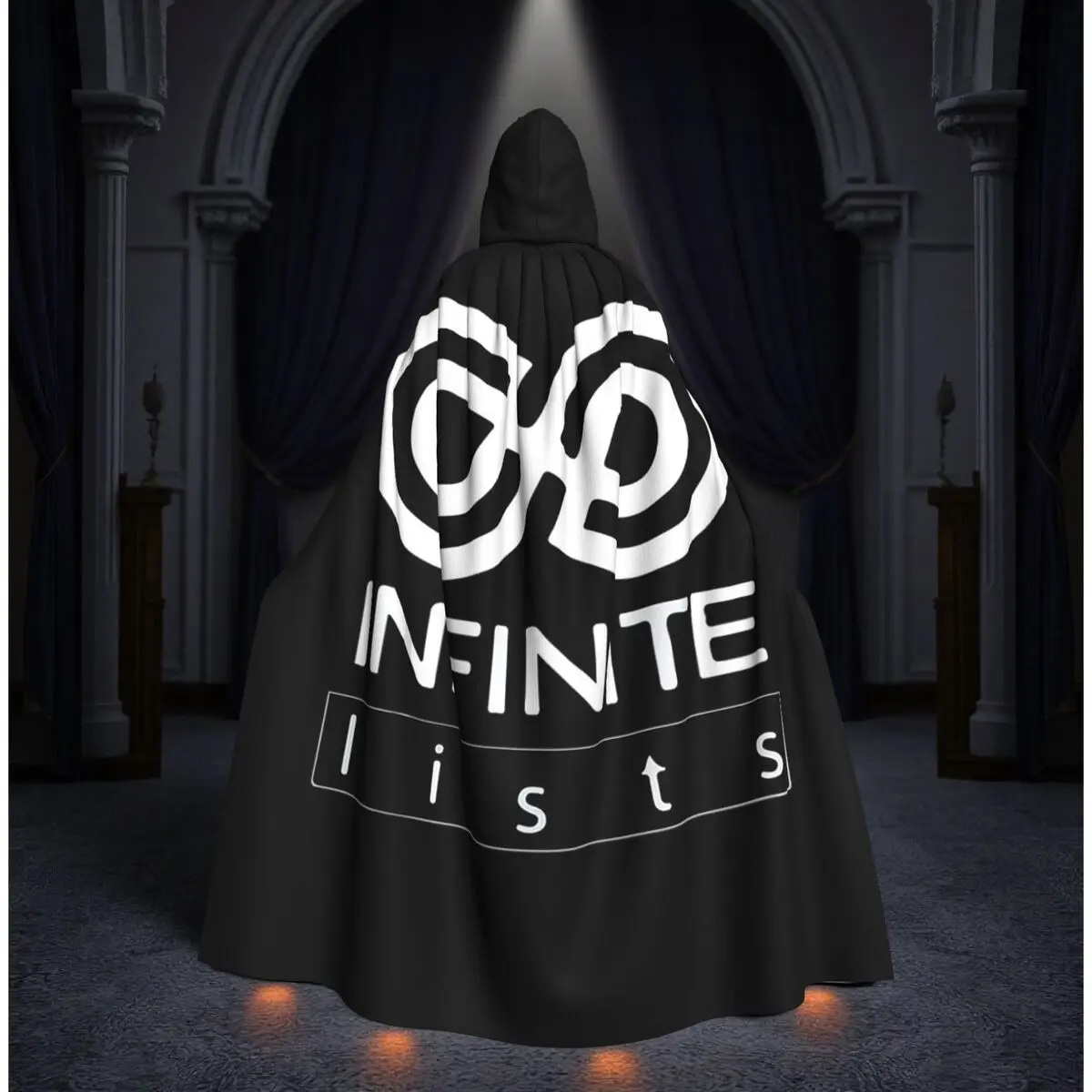 

Длинный плащ с капюшоном Caylus, средневековый костюм ведьмы, накидка для косплея, на Хэллоуин, вампир, для взрослых, унисекс