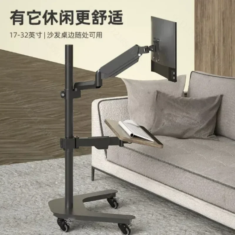 Height Adjustable Floating Monitor Mount Arm, Ergonomic Swivel Tilt Screen Bracket for Lazy Desk