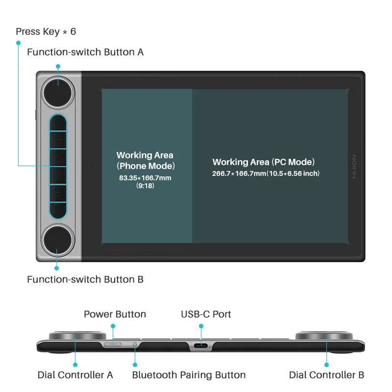 Professional design digital graphic drawing tablet with stylus wireless connection graphics tablet for drawing