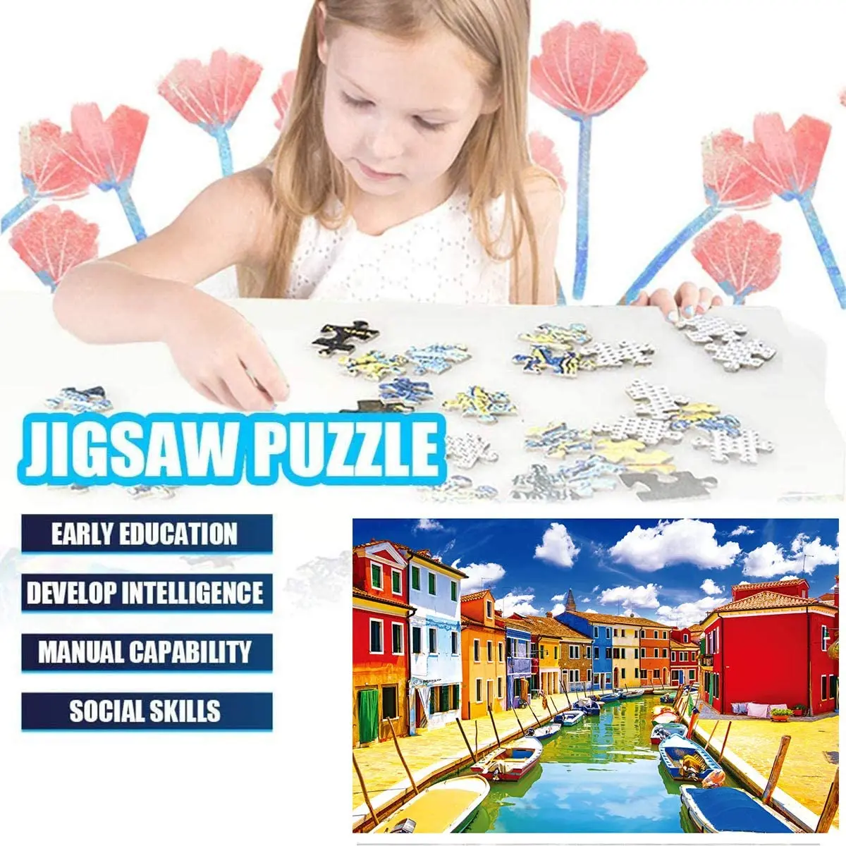 

Baby-1000 Piece Jigsaw Puzzles for Adults Kids, Jigsaw Intellectual Educational Game Difficult and