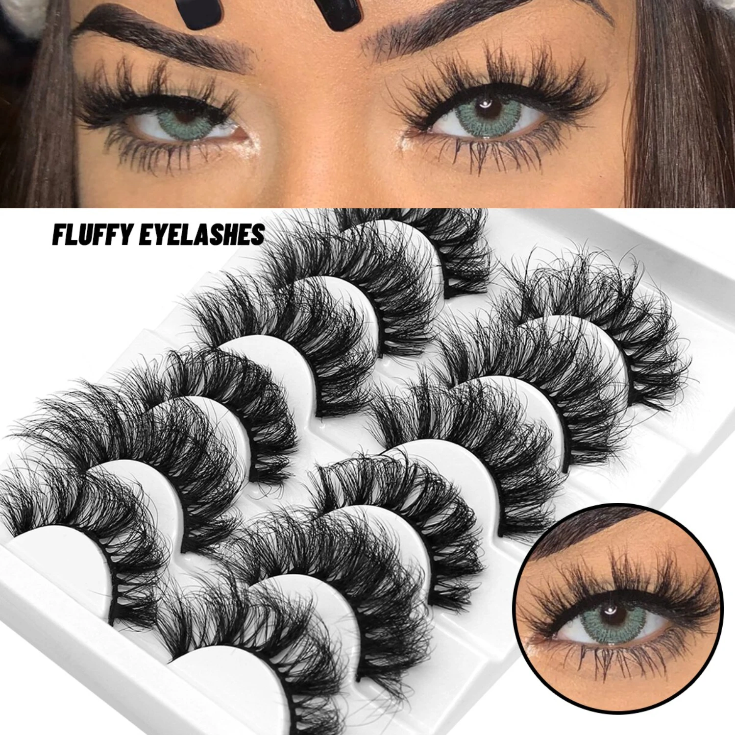 

6 Pairs Eyelashes Faux Mink Eyelashes Dramatic Volume Lashes Extension Long Lasting Fluffy Mink Lashes Thick Long Lash