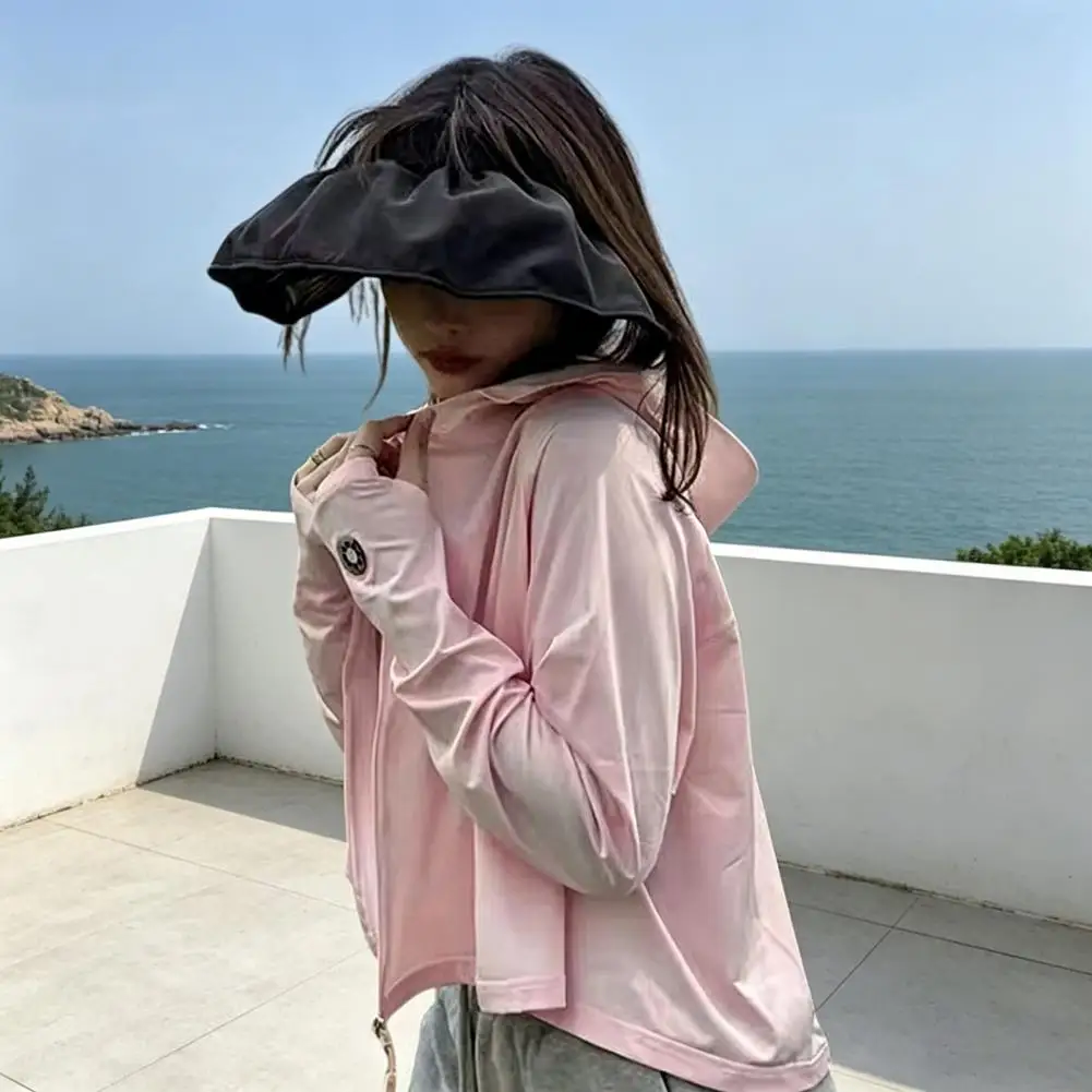 Lightweight Sun Protection Coat Women’s Ice Silk Sun Protection Jacket Quick-drying Hooded Long Sleeve Shirt Lightweight