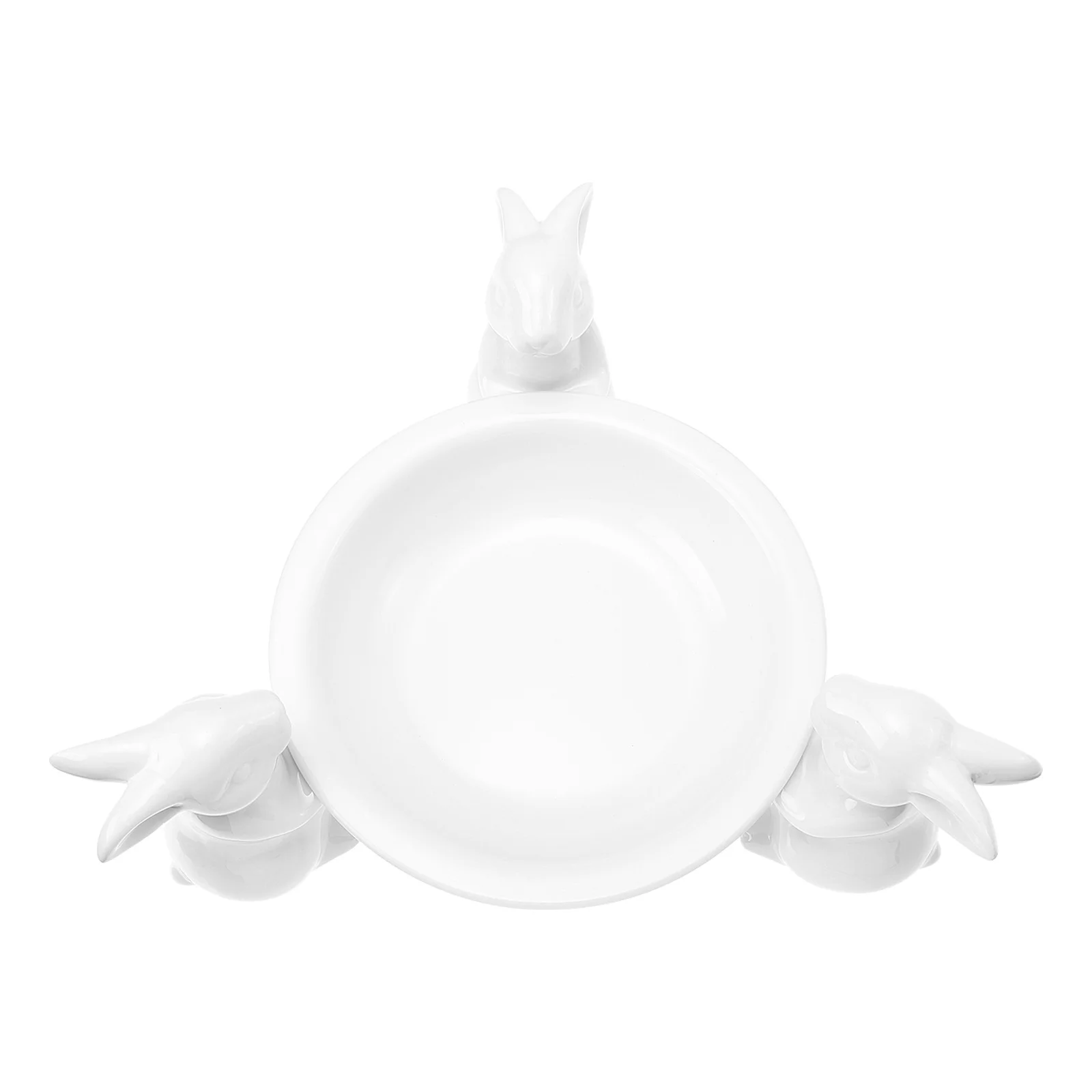 

Ceramic Rabbit Holder Dish Fine Craftsmanship Cake Stand Tabletop Ornament Photography Prop Party Decoration Ceramic Dish