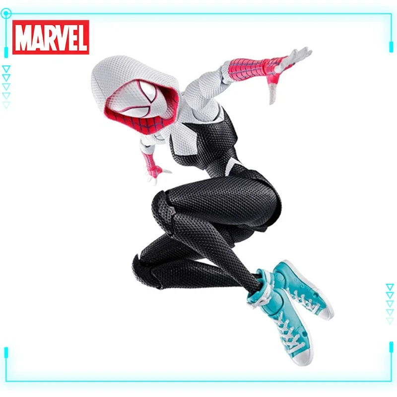 Bandai Original véritable S.H.Figuarts Marvel Spider Man à travers le vers d'araignée fantôme Spider Gwen Stacy 15 cm modèle figurines d'action