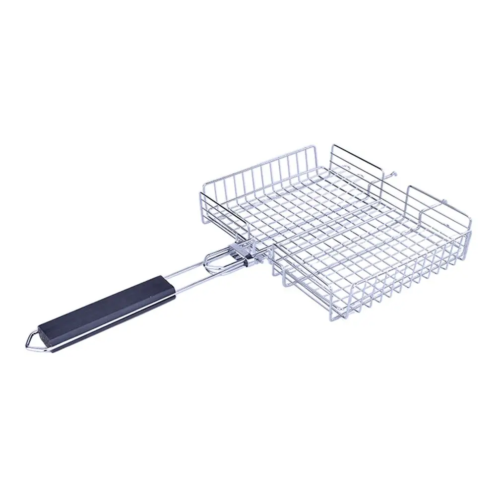 

Outdoor Parties BBQ Grill Basket Fish Grilling Basket With Handle Barbecue BBQ Accessories Even Heat Distribution