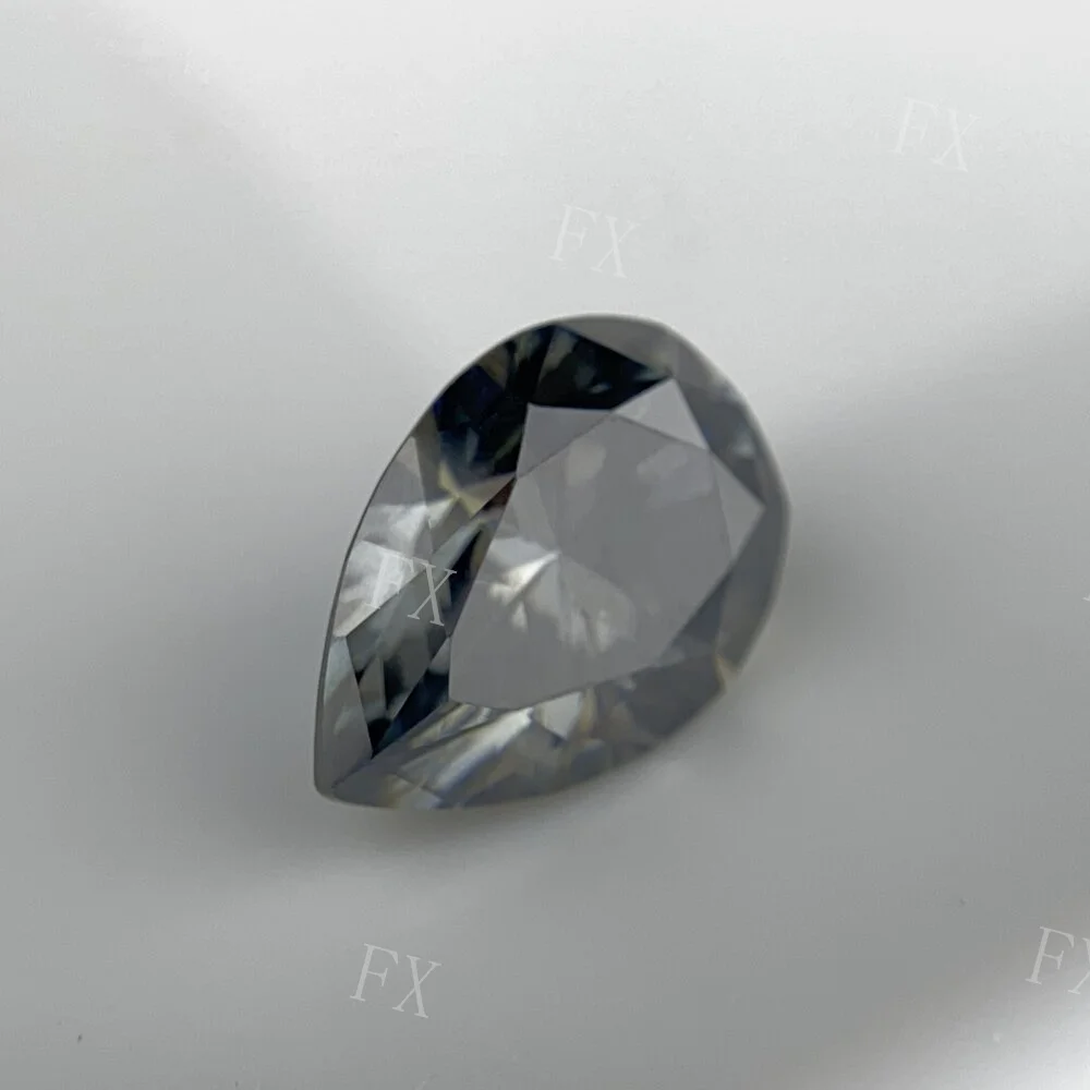 Wholesale Size 4x6~8x12mm Gray Color VVS1 Color Loose Moissanite Pear cut Shape Stone With Certificate