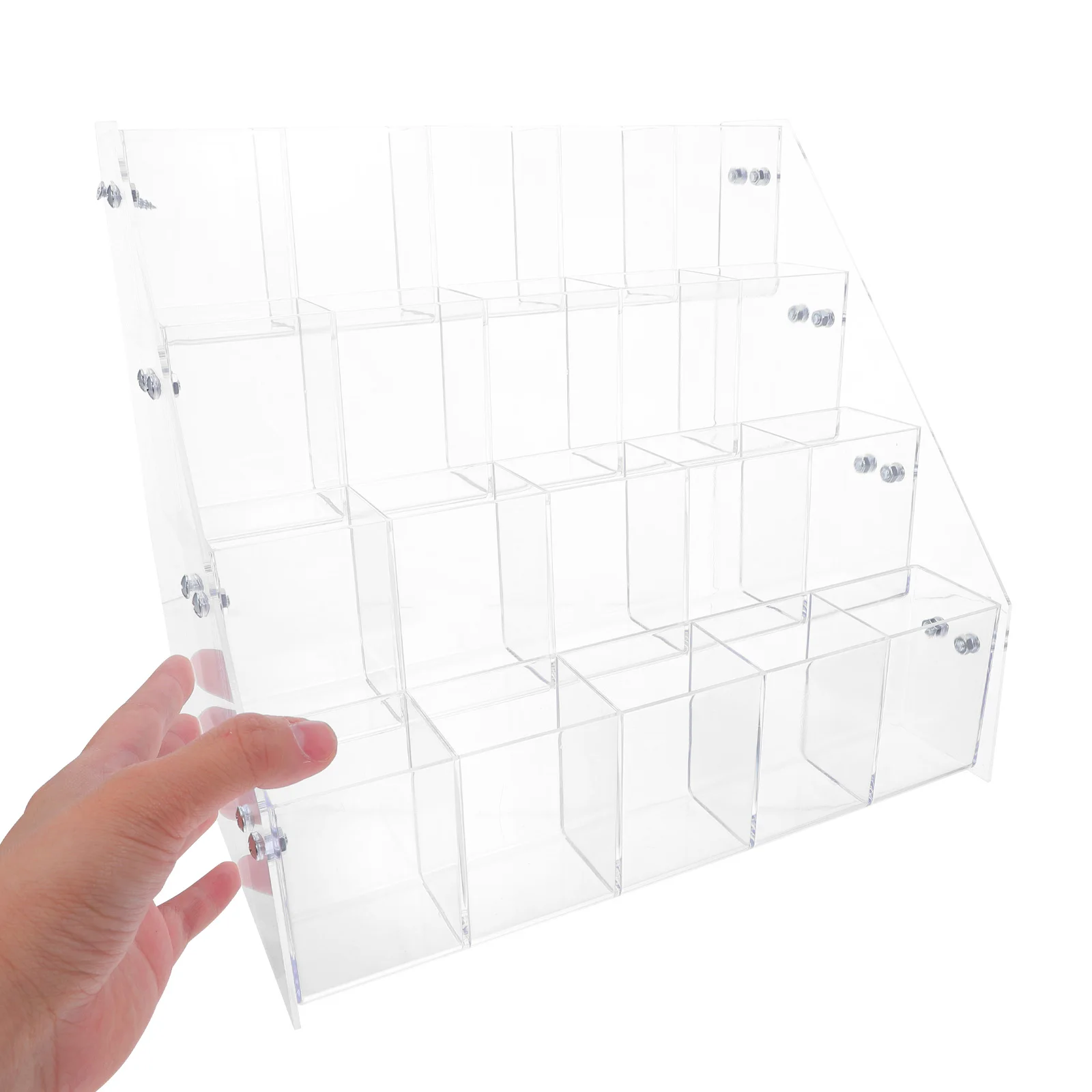 

Clear Acrylic Pen Display Stand for Desk Brush Pencil Holder Stationery Storage Rack Multifunctional Space-Saving Right-Angle