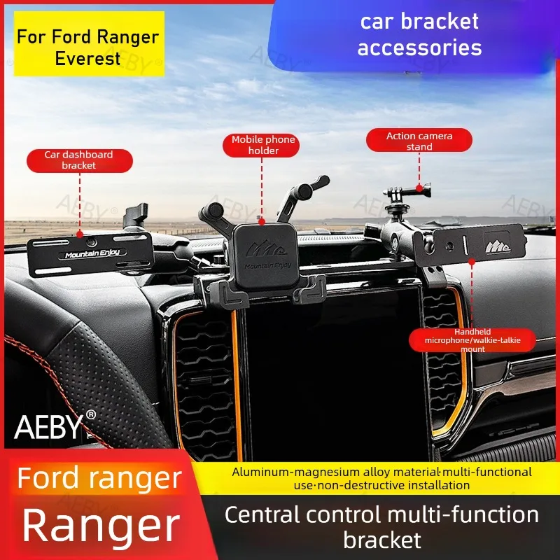 For Ford Ranger Everest 2022-2026 Multifunctional dashboard,Central control expansion bracket,interior,car mobile phone holder