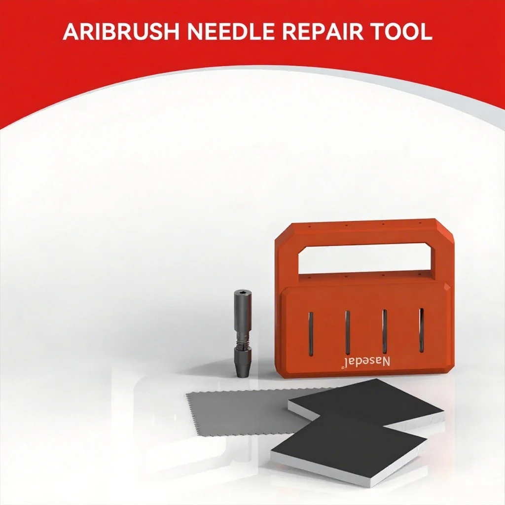 Airbrush Needle Repair Sharpening Tool Kit 0.2 0.3 0.5mm Needle Polish Repair System with Needle Chuck for Gundam Model Painting
