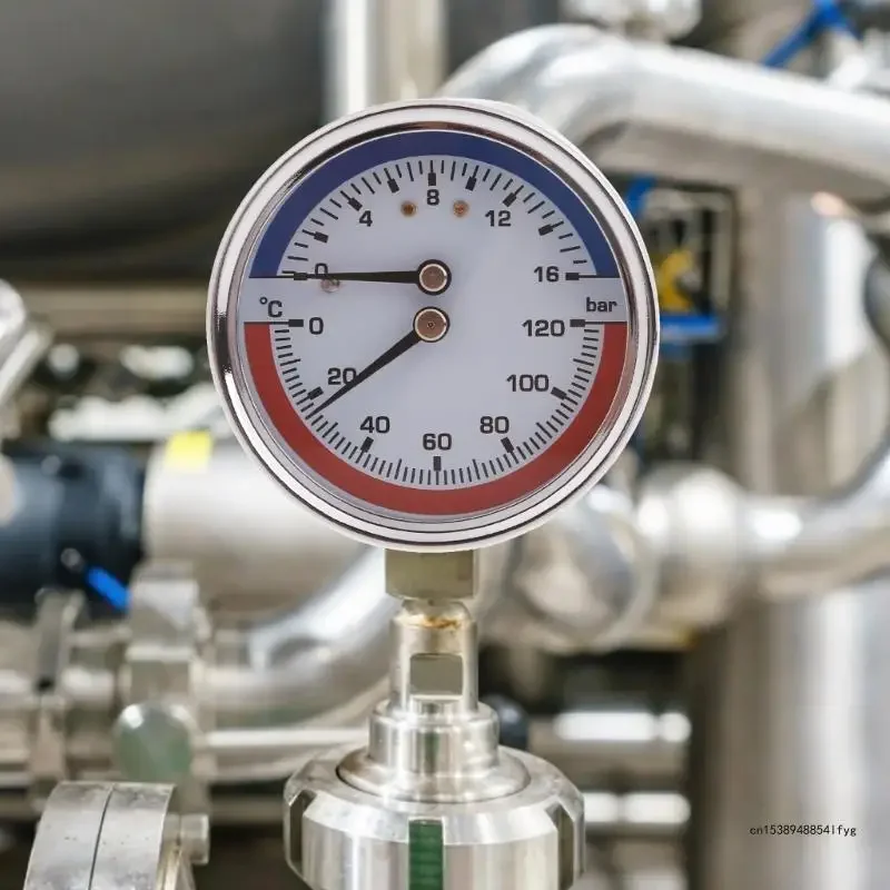 Thermal Pressure Gauge 0-16Bar 0-120℃ Stainless Steel Boiler Thermo-manometer