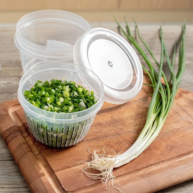 1 scallion box, refrigerator preservation box, scallion, ginger, garlic drainage storage box, vegetable preservation box