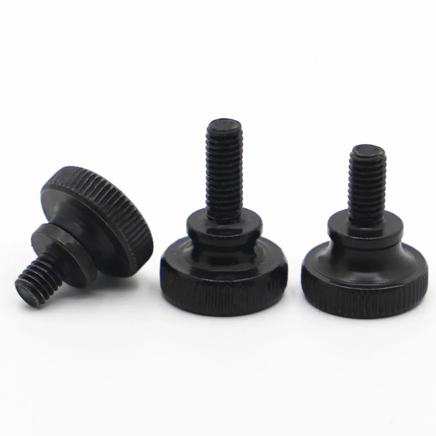 GB834 Black Steel Knurl High Step Head Hand Tighten Thumb Screw M3 M4 M5 M6 M8 M10 Curtain Wall Glass Lock Thumbscrew Adjust