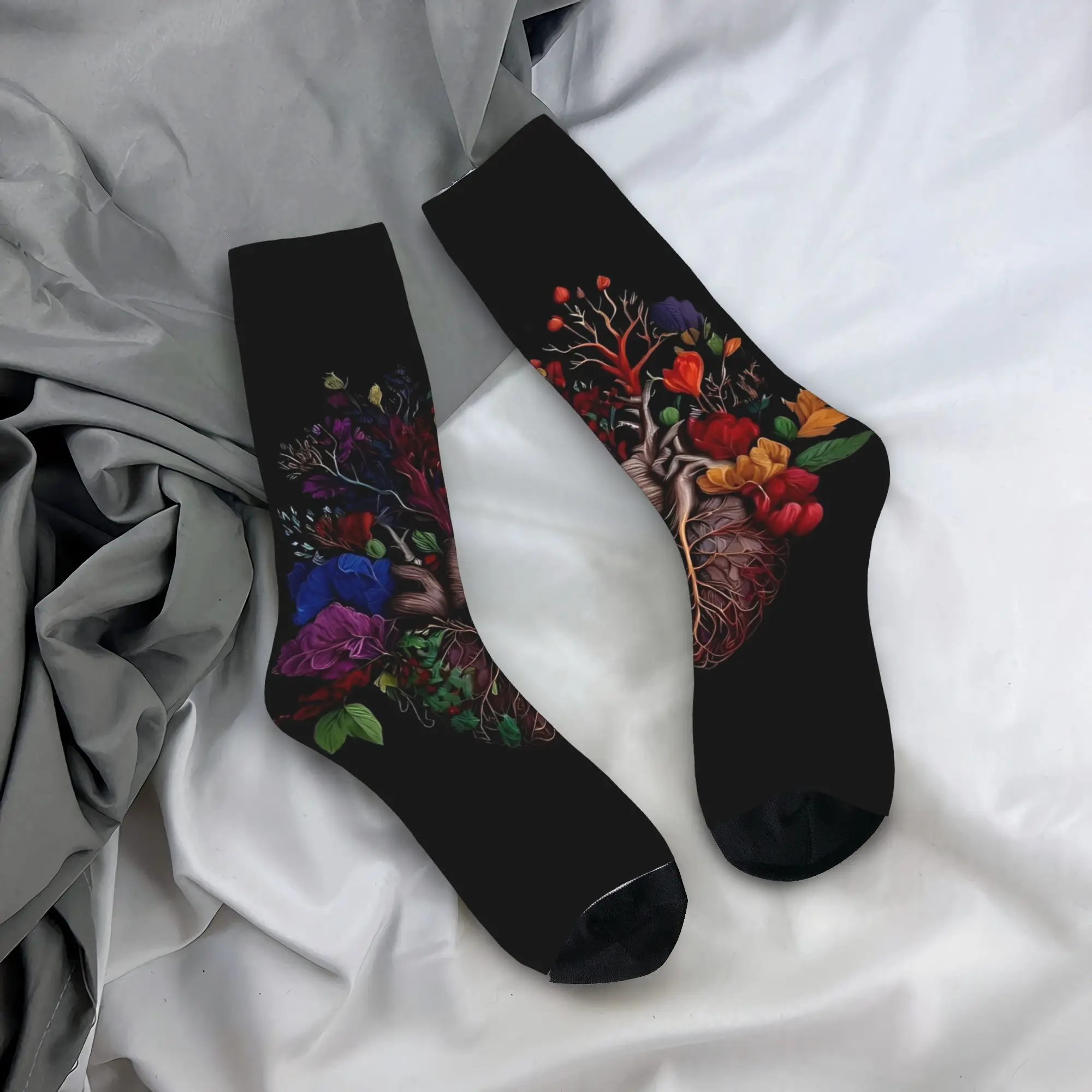 

Heart Colored Stockings Men Socks Quality Korean Socks Spring Climbing Non Slip Printed Socks Gift
