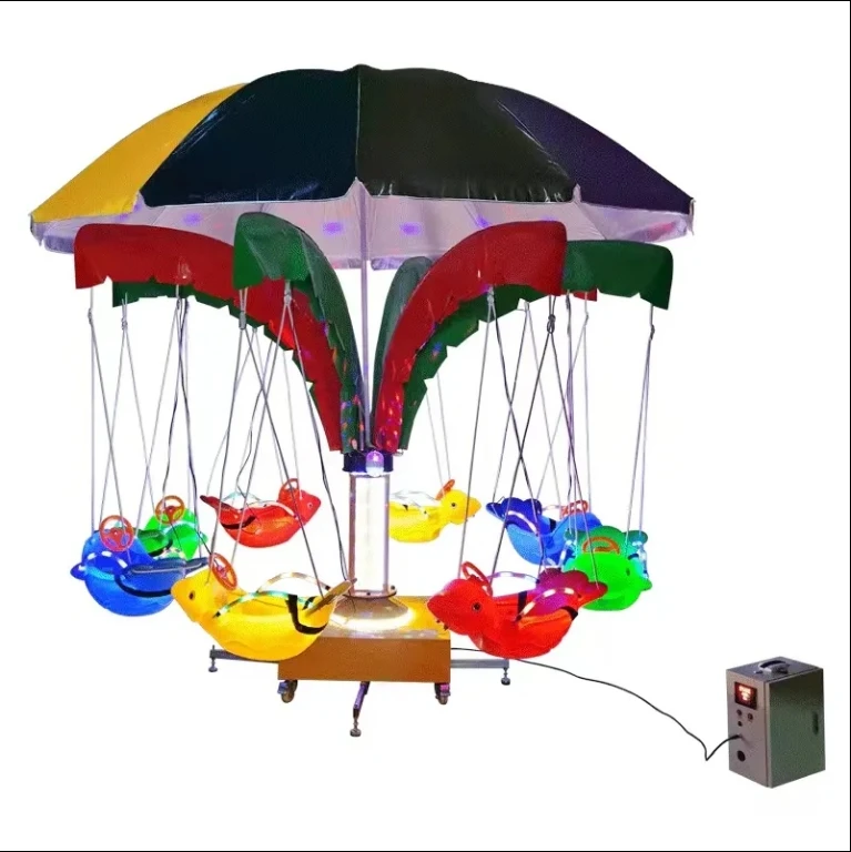 Outdoor Kids Mini Carousel Rotating Flying Chair Large Outdoor Entertainment Equipment Amusement Park For Sale
