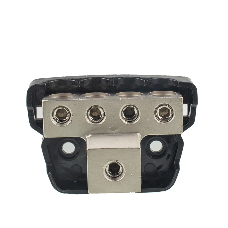 Splitter Fuse Holder Protective 1X0GA In 4X4ga Out High Sensitivity Zinc Alloy Power Distribution Box Block Car Audio