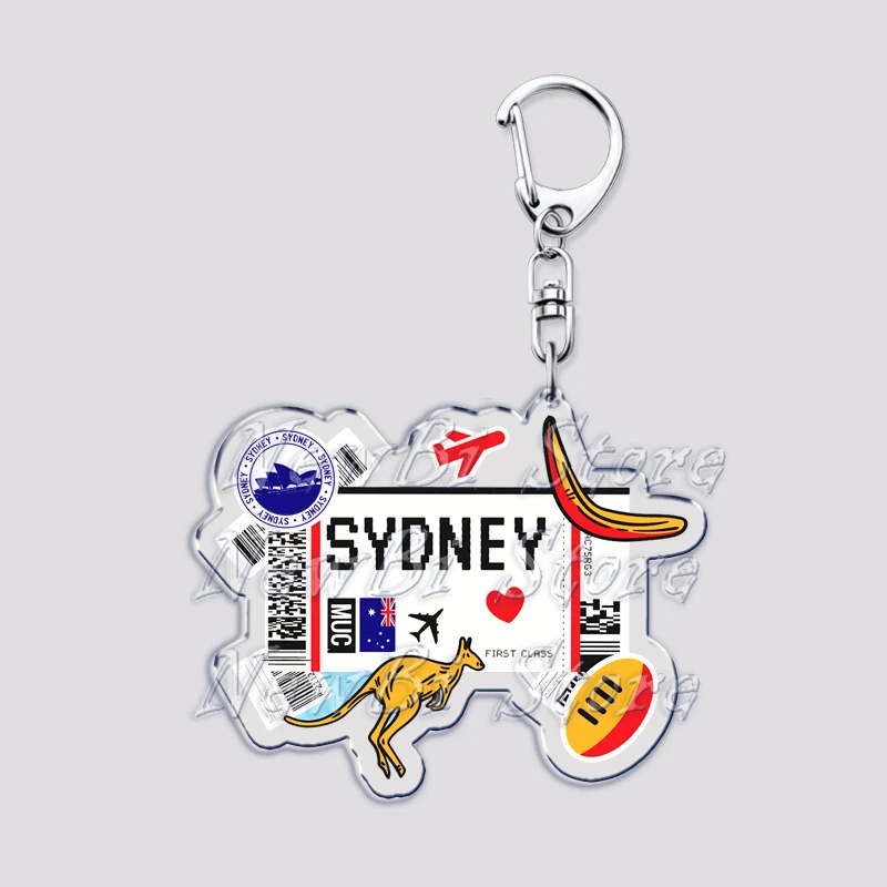 Hot Boarding Pass Keychains for Accessories Bag TOKYO SEOUL PARIS LONDON Travel Souvenir Tickets Keyring Jewelry Friends Gifts