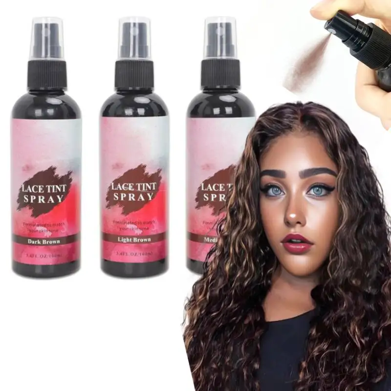 

Кружевной оттенок-спрей для париков, плавящийся спрей с кружевным оттенком для кружевной застежки, передние парики, парики, сетка, невидимый красочный косплей, красящий туман