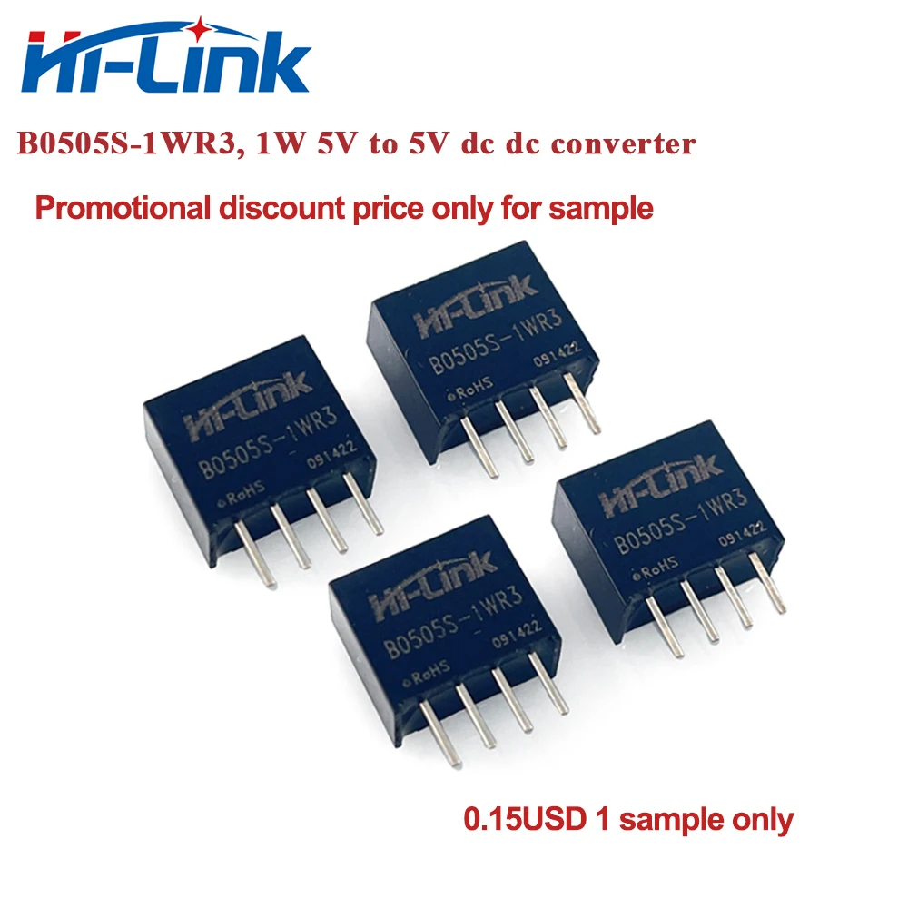 Hi-Link недорогой модуль питания постоянного тока B0505S-1WR3 1 Вт 5 В 200 мА CE UL 4,5 ~ 5,5 В постоянного тока