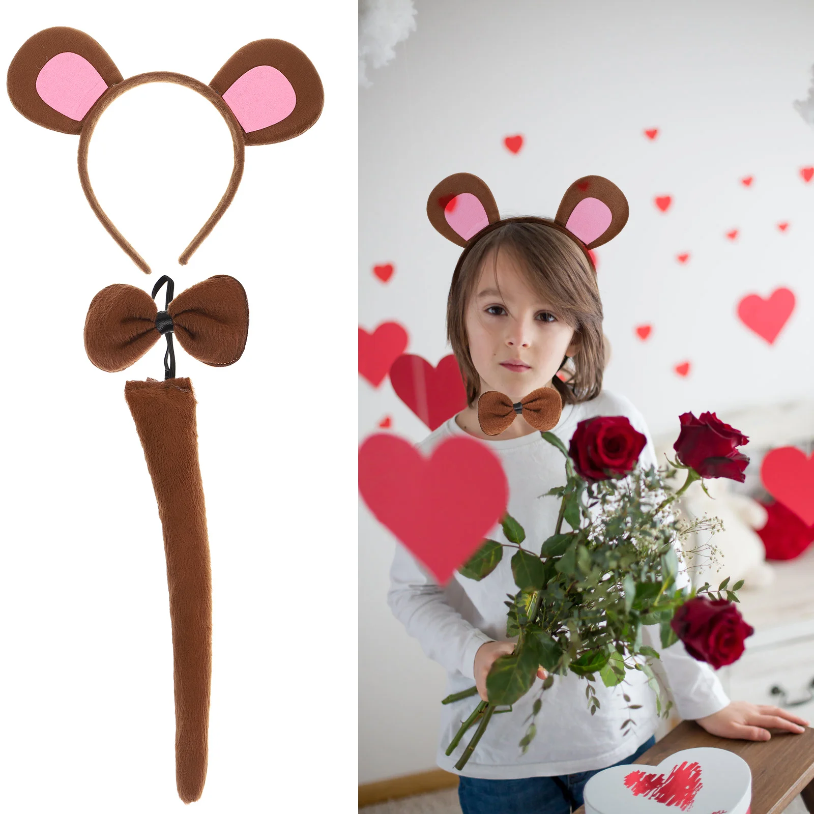 1 Juego de tocado de Cosplay estilo mono 3 en 1 accesorio de disfraz de Halloween para decoración de fiesta de adultos