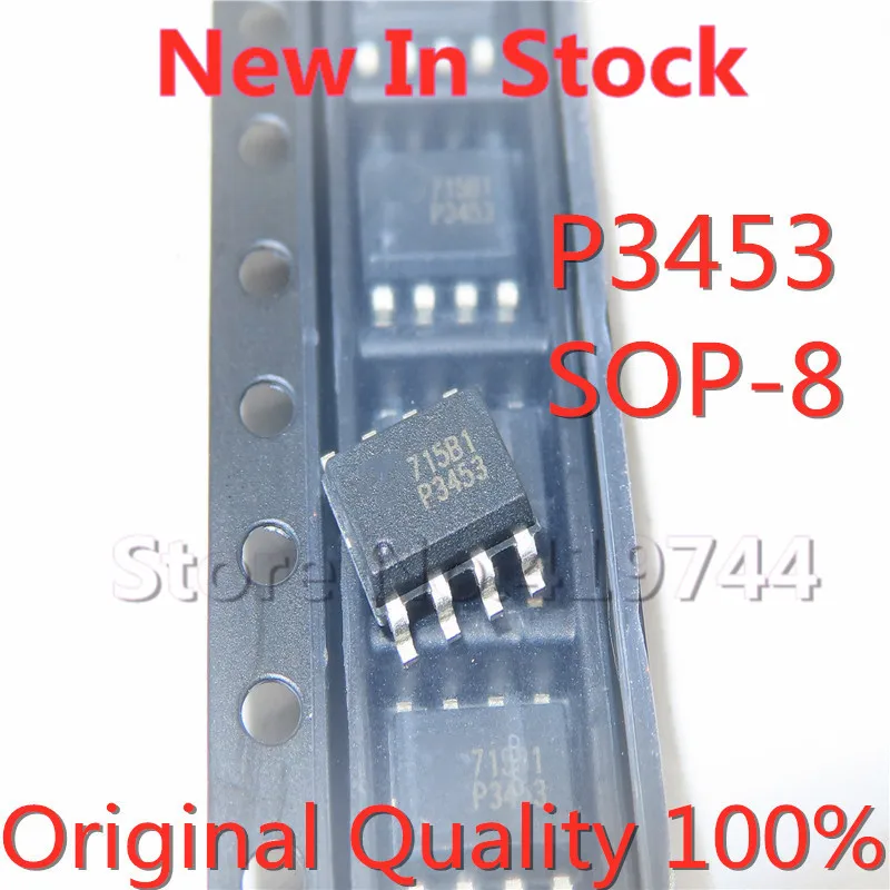 5PCS/LOT P3453 EUP3453 EUP3453WIR1 SOP-8 SMD 3A step-down converter car charger IC chip In Stock NEW original IC