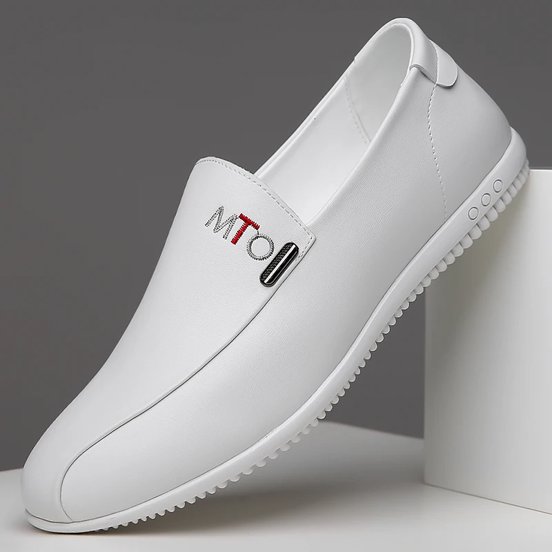 

Luxury Mens Genuine Leather Shoes New Casual Shoes Men Blue Business Men Slip-on Shoes All-Match Loafers Handmade Driving Flats