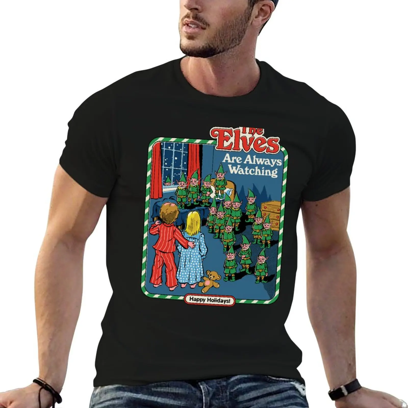 The Elves Are Always Watching T-Shirt Trendy Pattern T-Shirt for Men