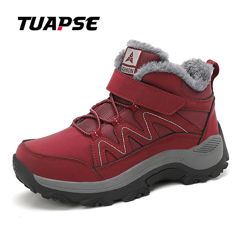 

TUAPSE Men's Hiking Shoe Arctic Proof Thick Plush Lining Skid-Proof Waterproof Rubber High Ankle Warm Couple Thermal Boots
