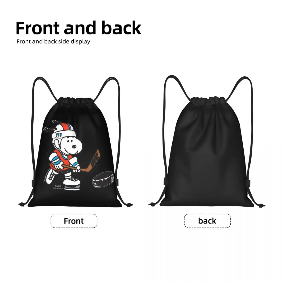 Custom S-Snoopys Snoopy Hockey Drawstring Bags Women Men Lightweight Sports Gym Storage Backpack