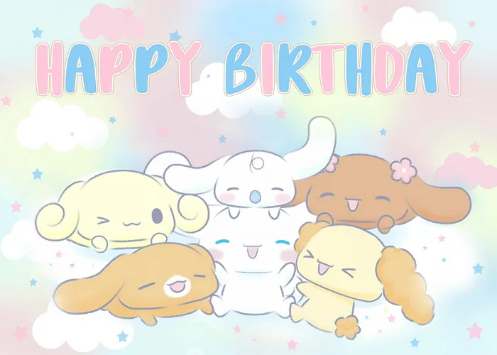 صورة كرتونية سينامورول صورة خلفية اليشم الكلب الفتيات حفلة عيد ميلاد راية التصوير خلفية كشك الدعائم الديكور هدية #5