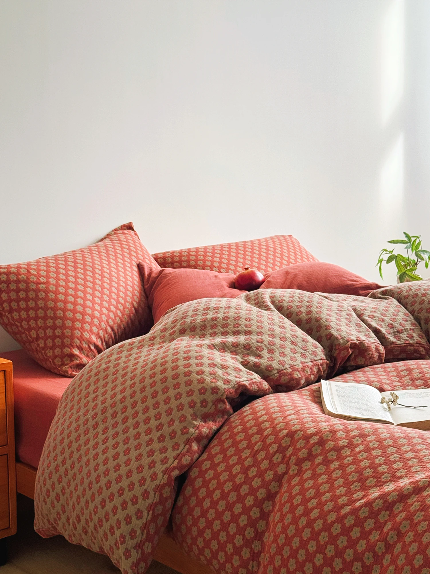 

Ретро-классический цветочный хлопковый комплект постельного белья с вышивкой, двухслойный, цветной, тканый, однотонный, из трех предметов, One Dream V