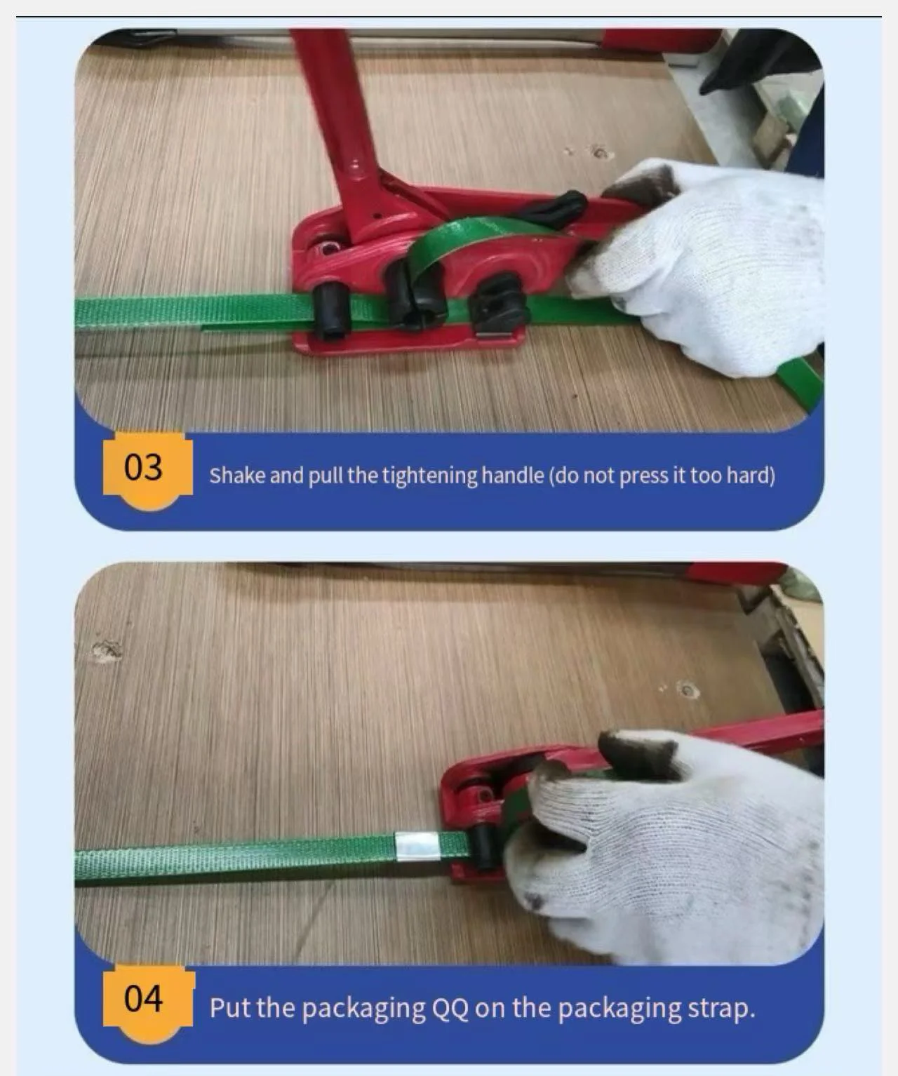 Manual Banding Tool Strapping Machine PP PET Strapping Sealer Crimping Strapping Tool Packing Wrapping Machine Red