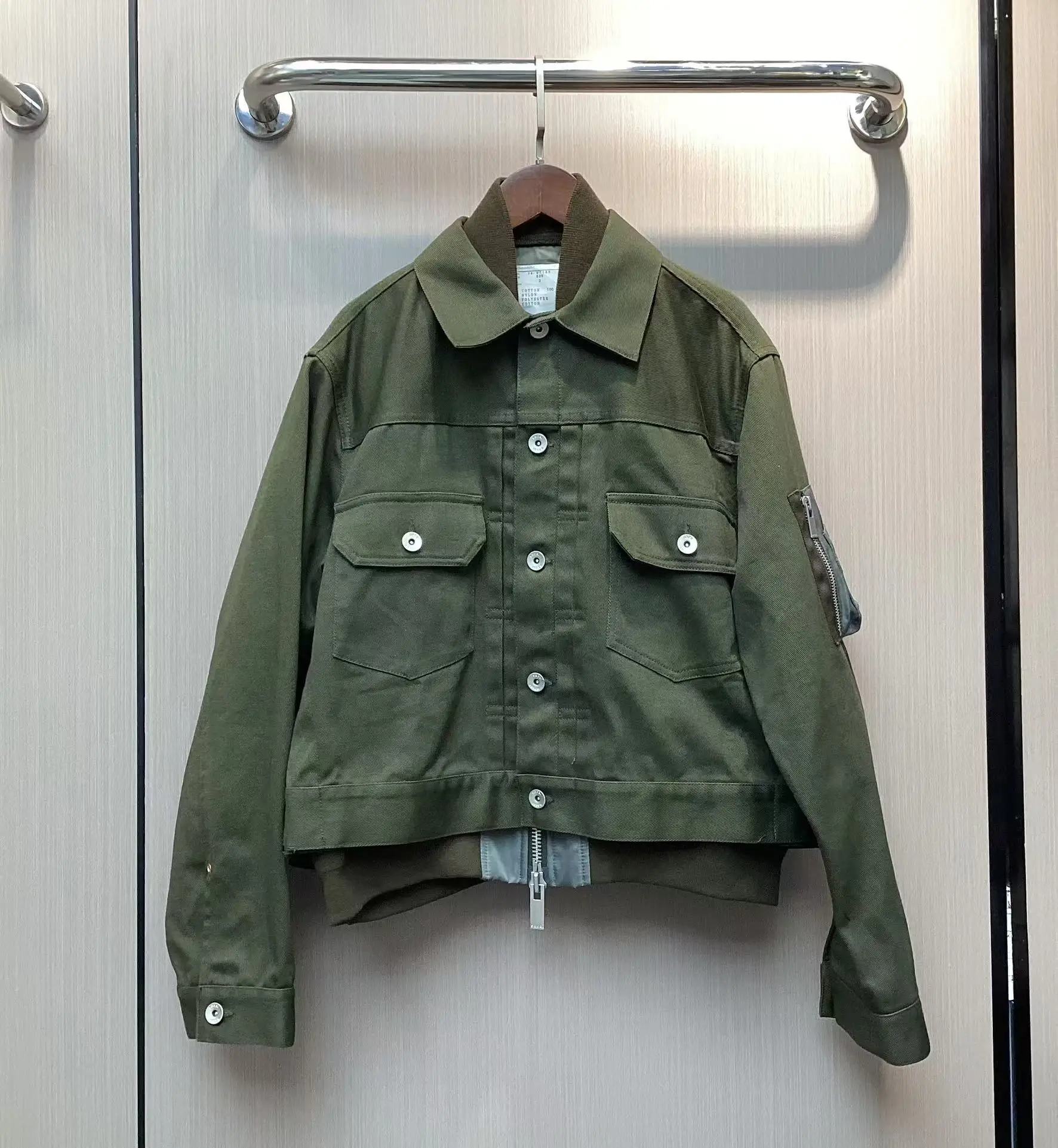 2024 new military green fashion trend commuting workwear jacket