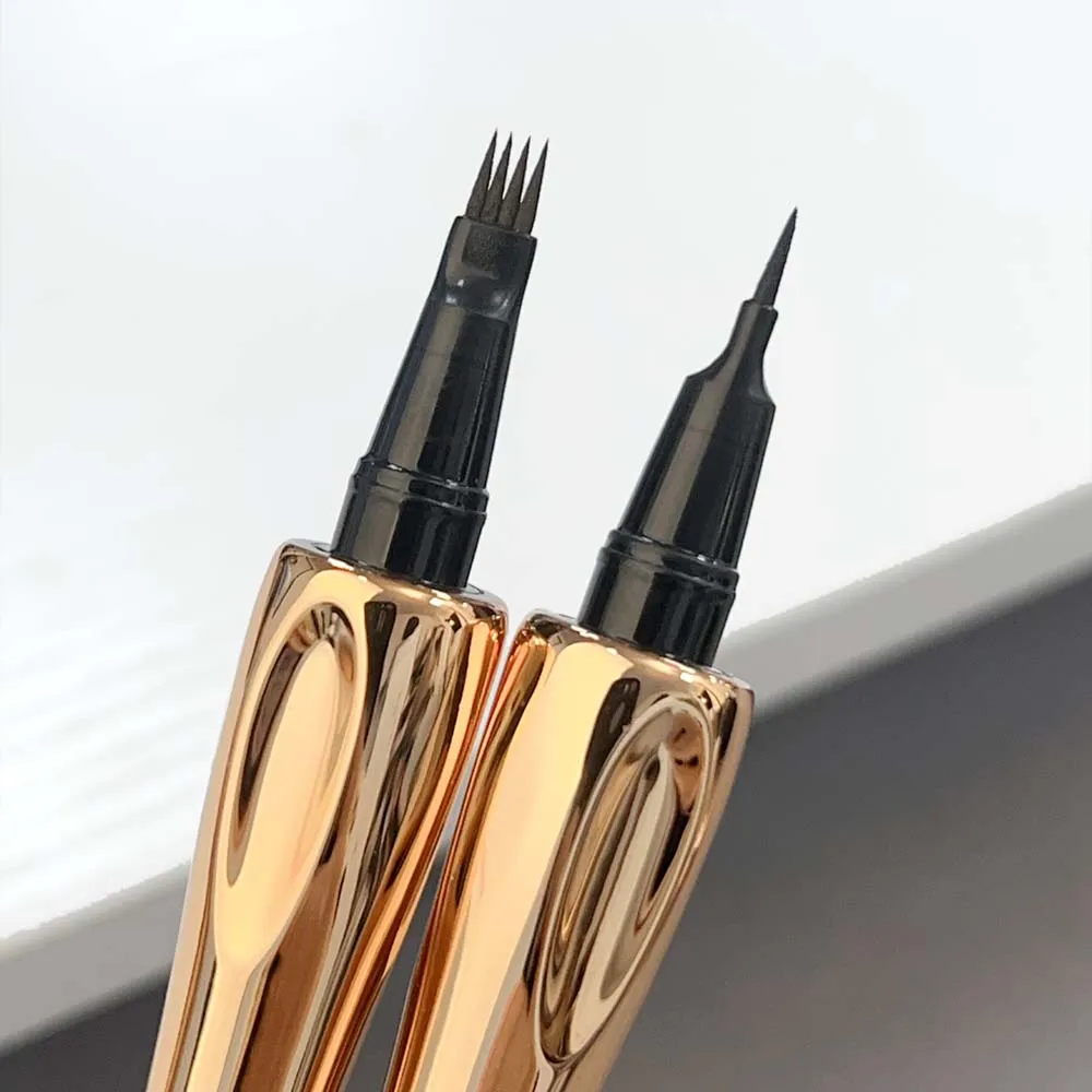 4 Forks Liquid Wild Eyebrow Pencil Waterproof Long Lasting Lower Eyelash Eyeliner Pen Eyebrow Tattoo Thin Lying Silkworm Makeup