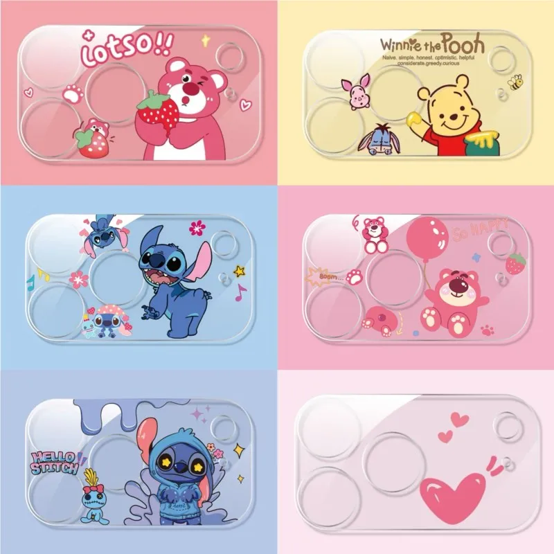 

Cute Cartoon Stitch Lotso Camera Protector Lens Film For iPhone 17 Pro Max HD Protective Glass For iPhone 17 Pro Full Cover