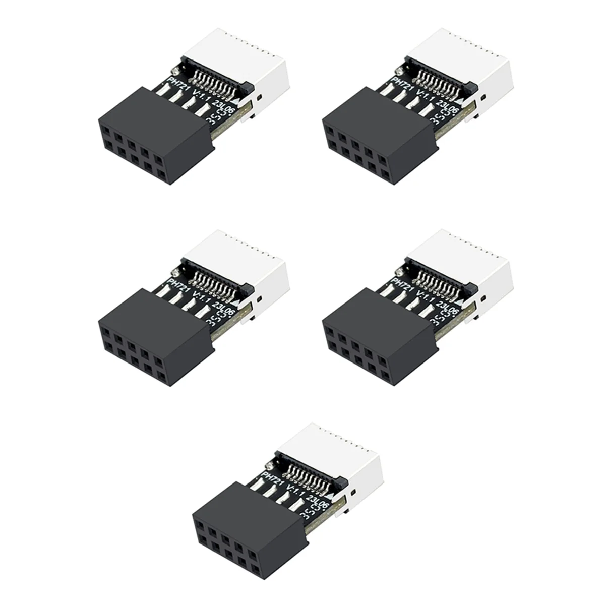 A74Z 5Pcs Mainboard USB 2.0 9-Pin to Type-E 20-Pin Connector Adapter High-Speed USB Header Converter for Enhanced PC