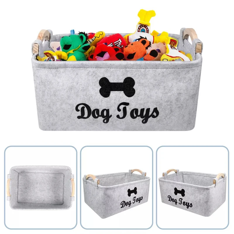 

Clothes Toy Storage Dog Basket Felt Stuff Sundries Organize Baskets Case Home Tool Pet Bin Accessories Box Container