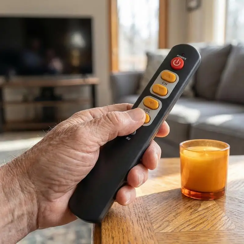 Learning Remote For TV With 6 Large Keys Universal Smart Controller Easy Setup Ideal For Elderly People And Kids At Home