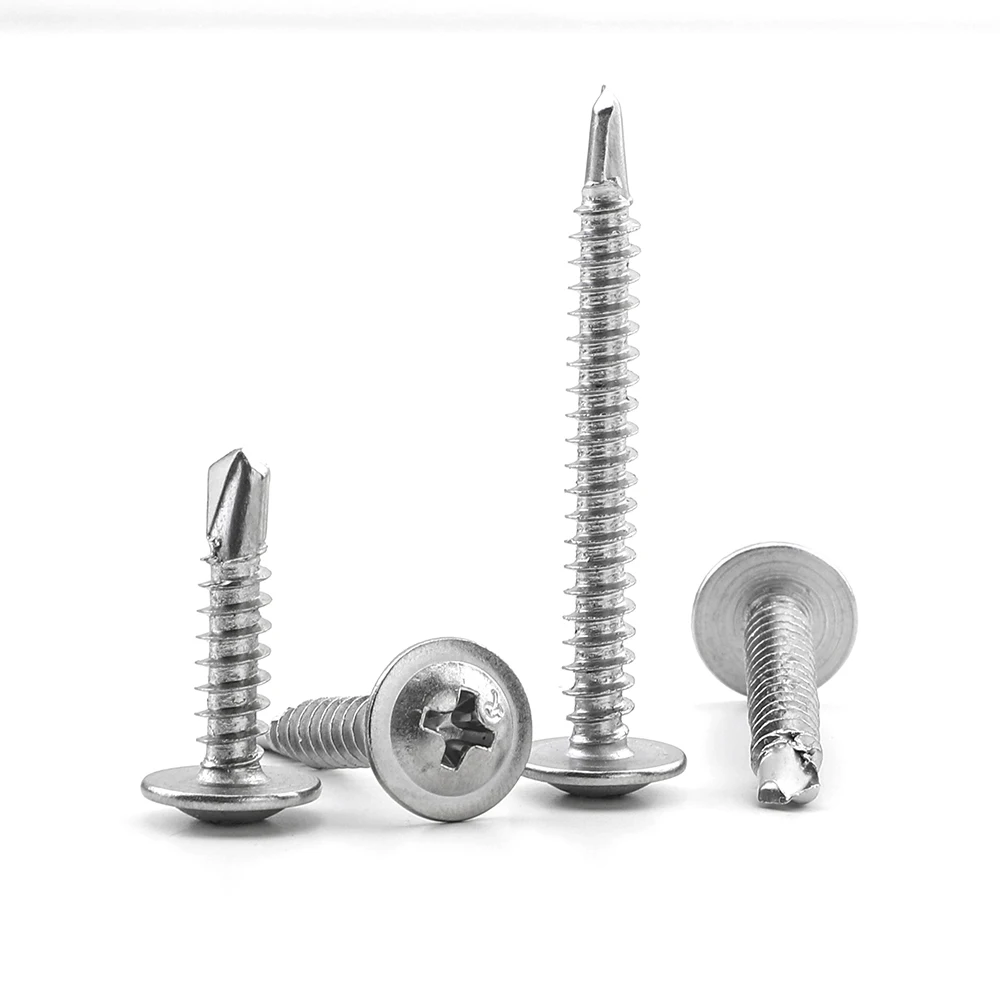 Hongtu 30 قطعة رأس الغسالة فيليبس برغي حفر ذاتي M4.2 M4.8 مسامير هارديفليكس من الفولاذ المقاوم للصدأ للصفائح المعدنية #3