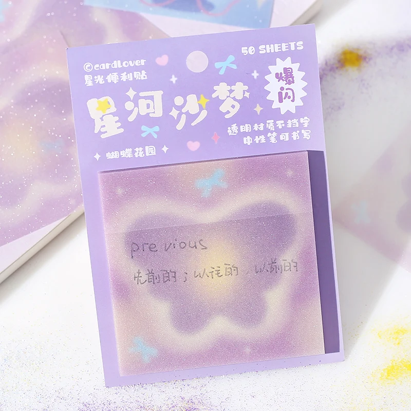 50Pcs Butterfly Cat Paw Sticky Notes Message Notes Paper N times Paste Decor Collage DIY Scrapbook Notepad School Stationery